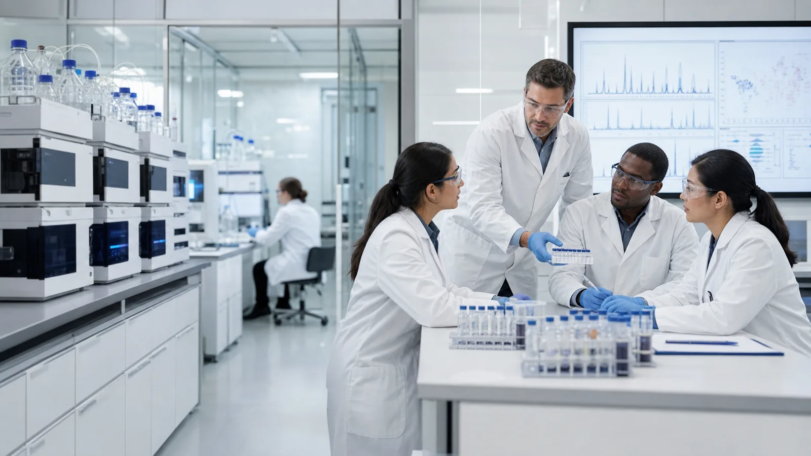 Analytical laboratory team managing samples, instruments and laboratory data with Zylon LIMS